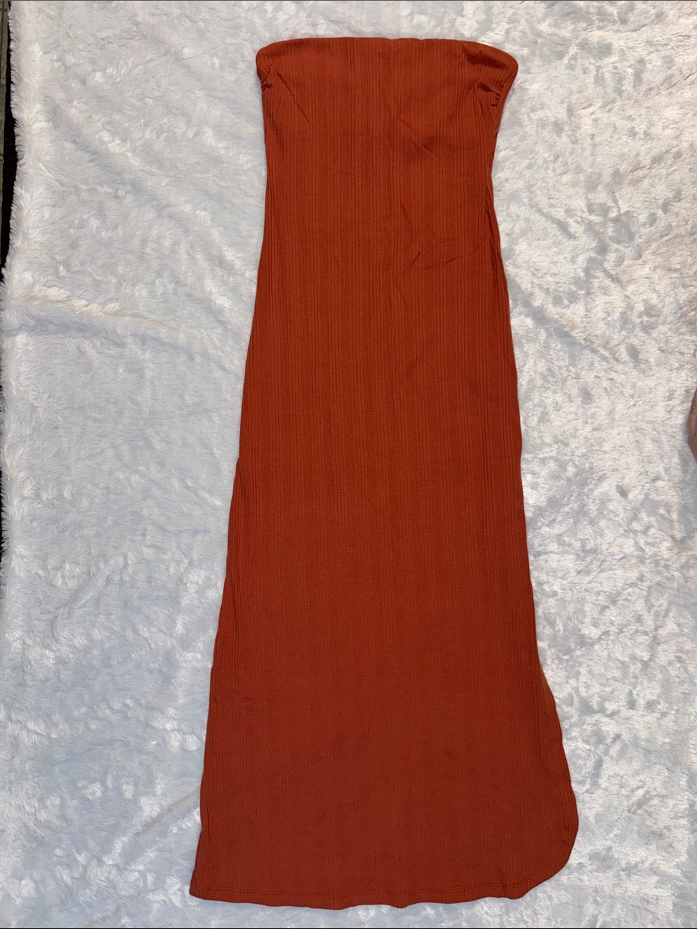 Vitamin A NWT Strapless Maxi Dress in Rust Orange